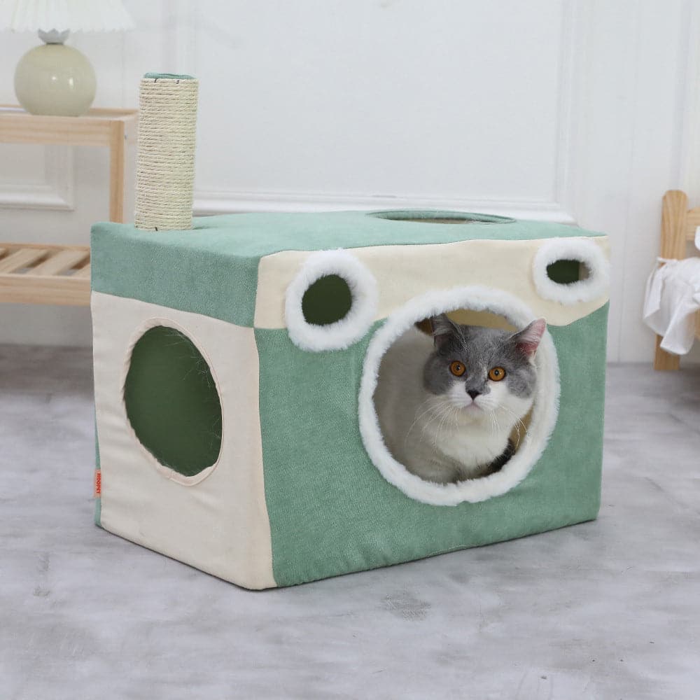 Closed Cat Bed With Tunnel Cat Litter Four Seasons Universal Cat House 